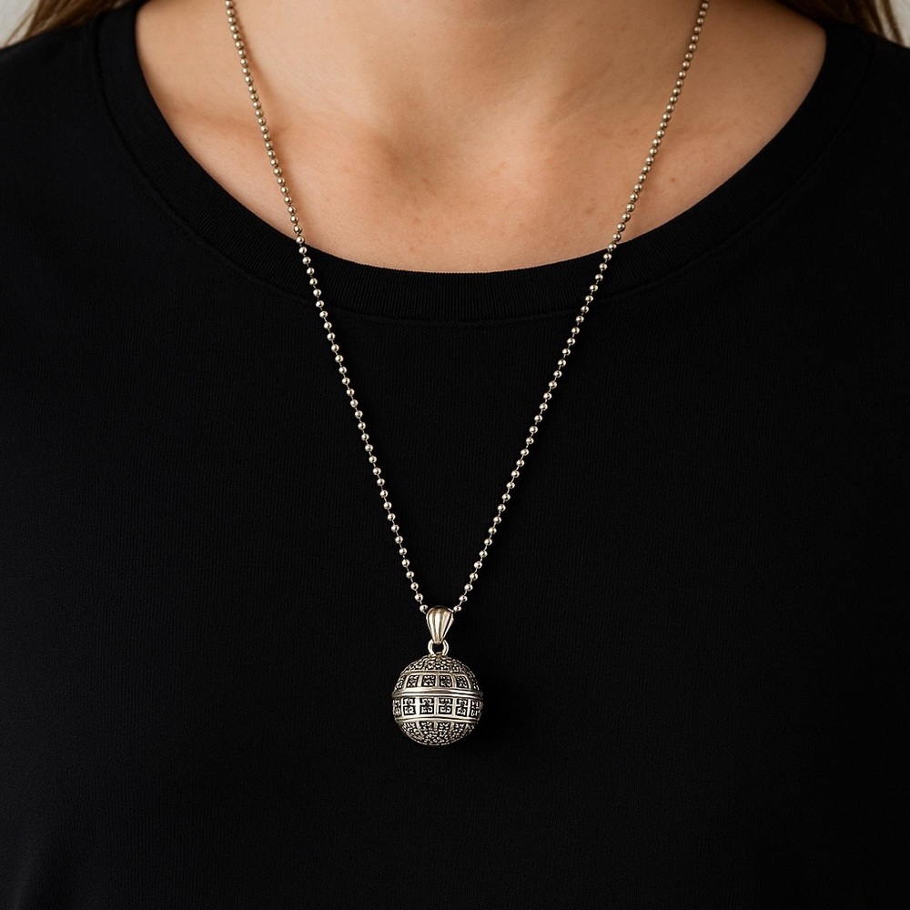 Lagos 925 Sterling Silver Ball Pendant Necklace